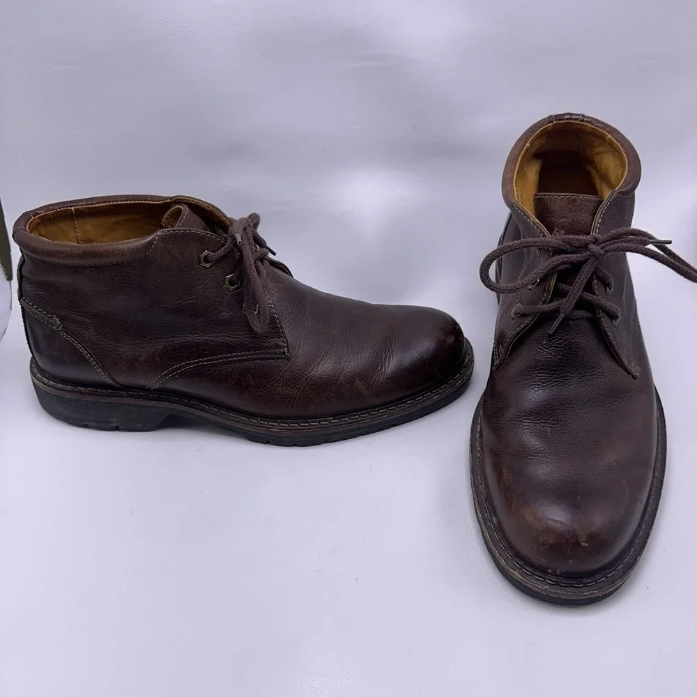 Johnston & Murphy Mens Leather Chukka Boots Brown Ankle Lace Up Size 9.5M Brazil